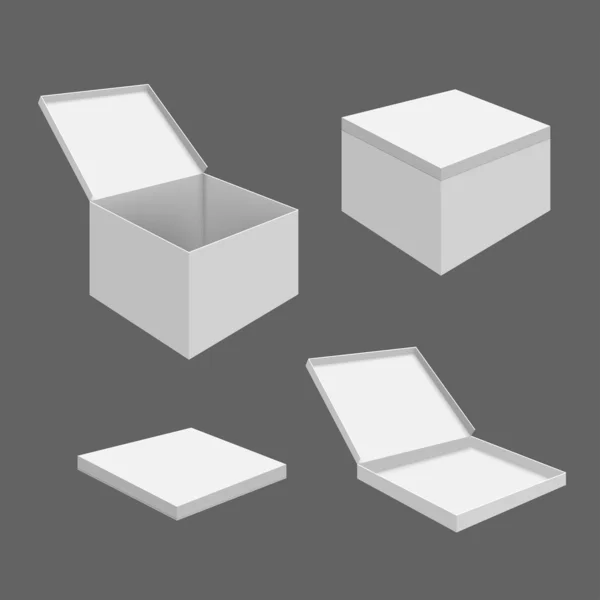 Белые пустые коробки — стоковый вектор