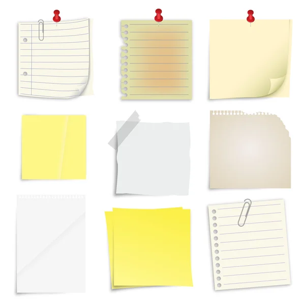 Set of post it notes — Stock Vector