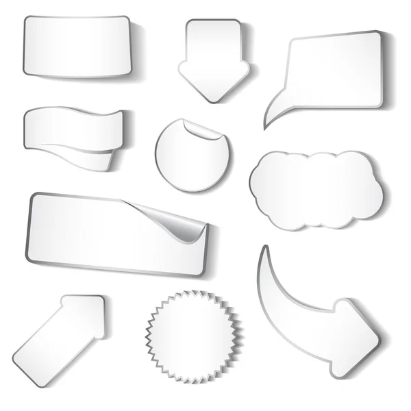 Set van witte stickers en labels — Stockvector