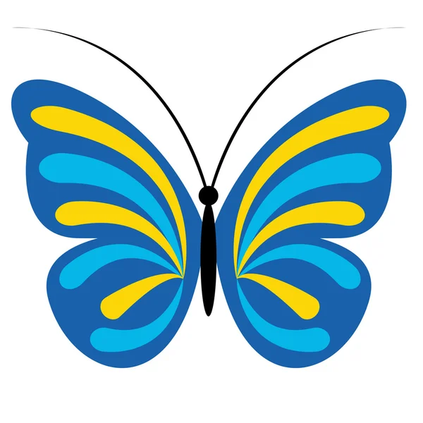 Синяя векторная бабочка — стоковый вектор