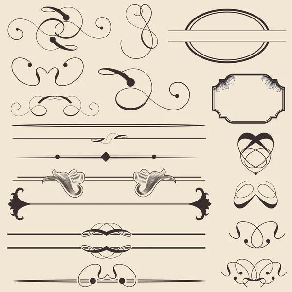 Calligrafische vormgevingselementen — Stockvector