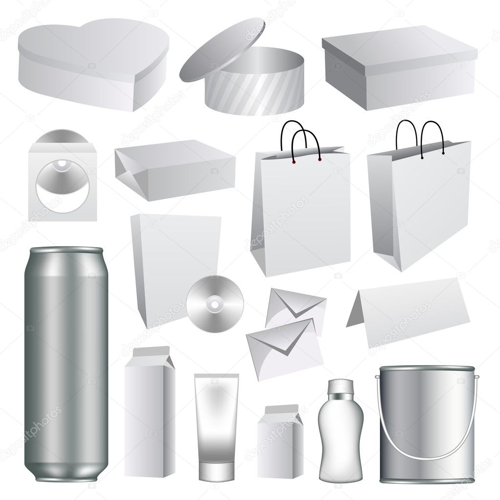 Blank packaging templates collection Stock Vector Image by Within Blank Packaging Templates