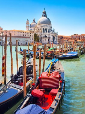 Gondolas on Canal Grande in Venice, Italy clipart