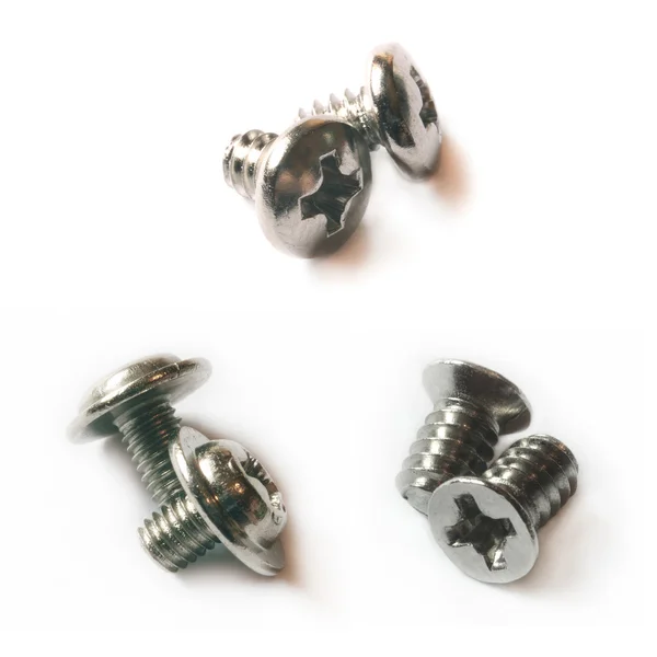 stock image Tree pairs of different screws over white background