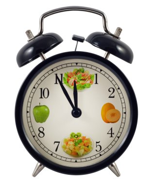 Diet clock concept clipart