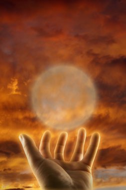 Healing hand esoteric concept clipart