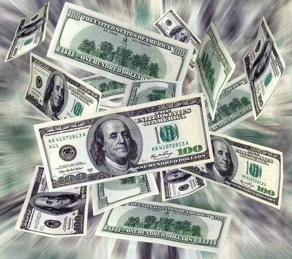 Money dollars flying — Stock Photo, Image