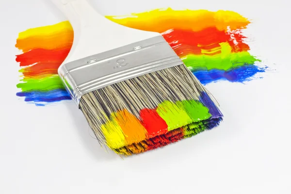 Pincel de pintura multicolor — Fotografia de Stock