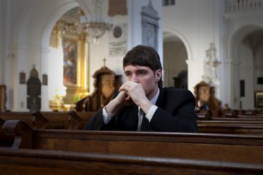 Prayer in church clipart