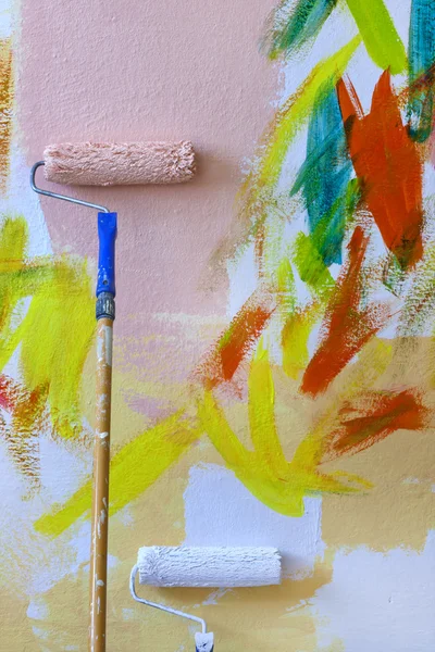 Pintar fondo de pared colorido abstracto — Foto de Stock
