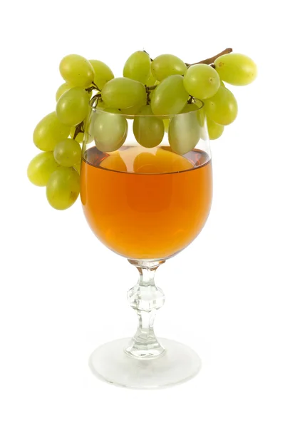Egy pohár bor és szőlő — Stock Fotó