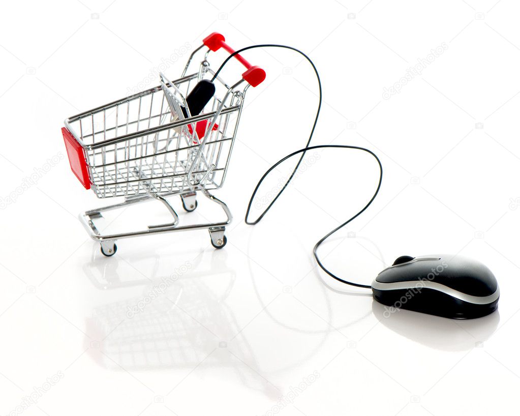 Computer mouse and shopping cart