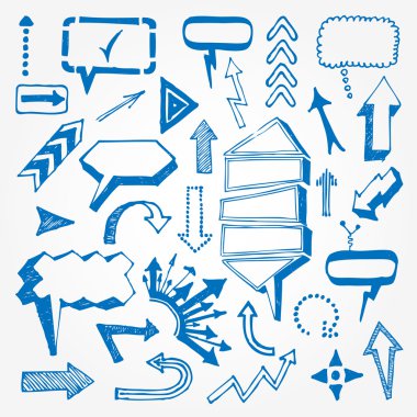 Arrows and speech bubbles set clipart