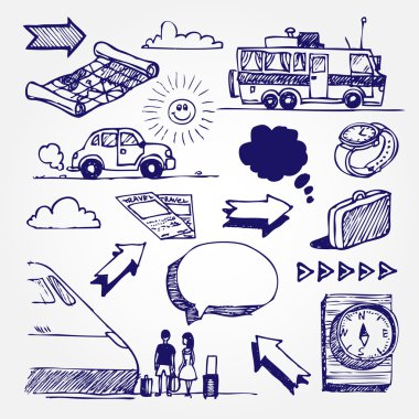 Travel icons set clipart