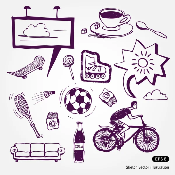 Rest and vacation icons set — Stock Vector