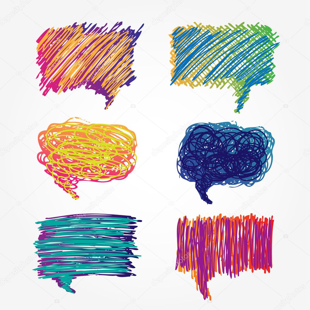 Colorful speech bubbles set