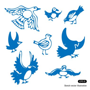 Birds set clipart