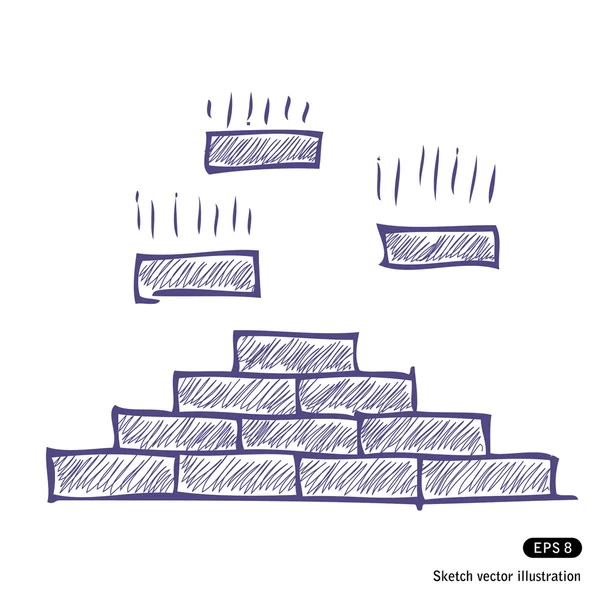Pirâmide de tijolos —  Vetores de Stock