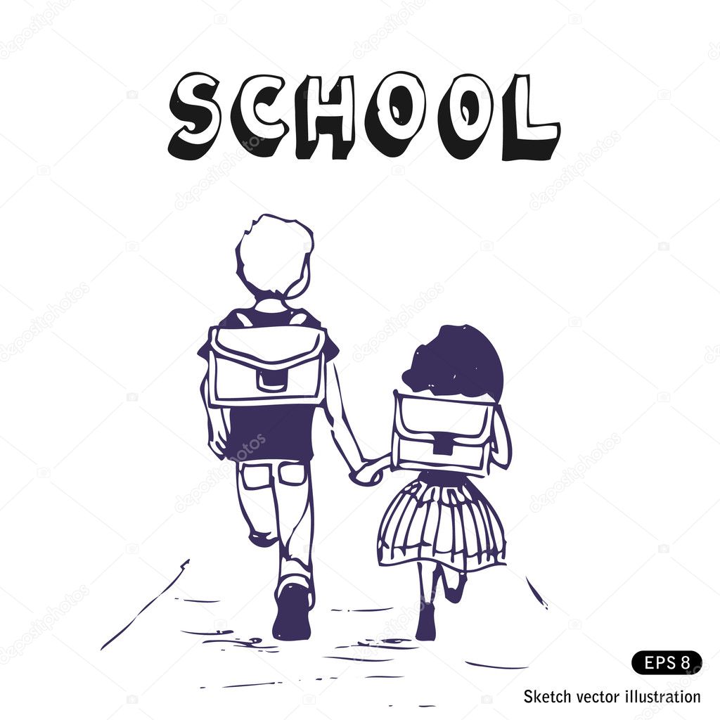 Boy And Girl Go To School Stock Vector Image By C Multirealism