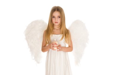 Angel with candle clipart