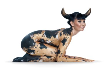 Cow woman clipart