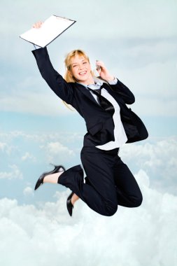 Joyful stewardess clipart