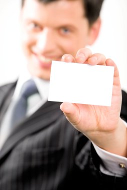 Man with card clipart