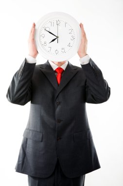 Man with clock clipart