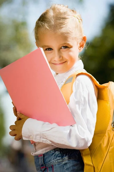 Šťastný školačka — Stock fotografie