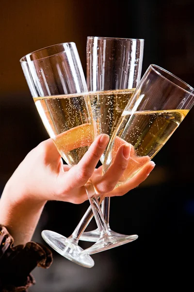 3 つのグラス シャンパン — ストック写真