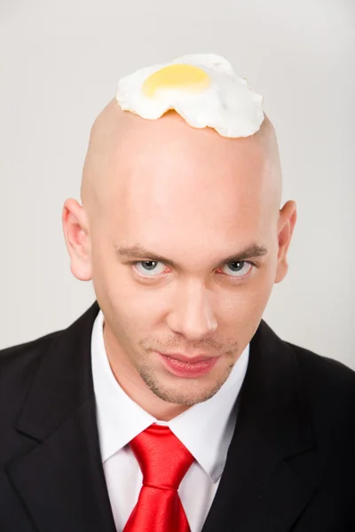Omelet on head — Stock Photo, Image