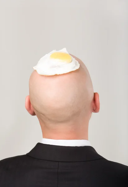 Omelet on head — Stock Photo, Image