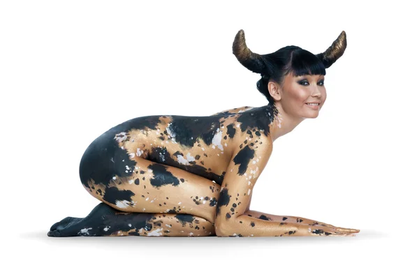 Kobieta krowa — Zdjęcie stockowe