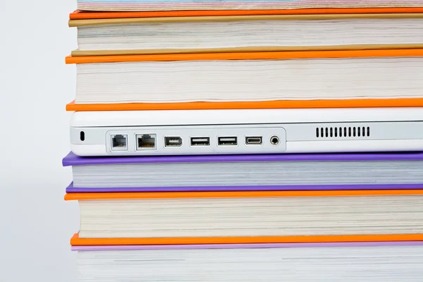 Laptop with books — Stock Photo, Image