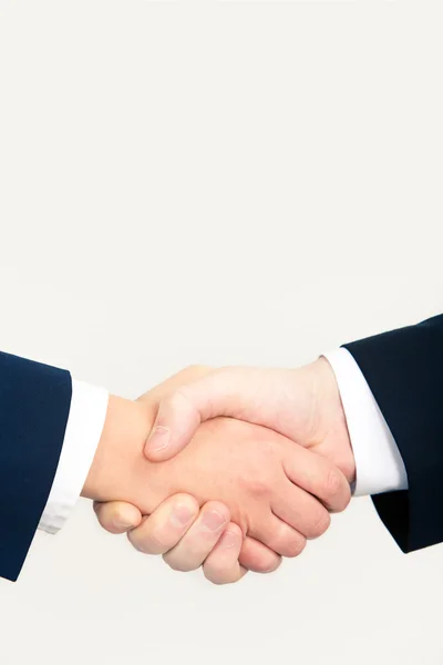 Photo of handshake of business partners after signing contract — Stock Photo, Image