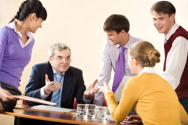 During discussion — Stock Photo, Image