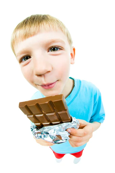 Mangiare cioccolato — Foto Stock
