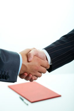 Confident handshake clipart