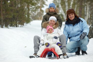 Family in park clipart