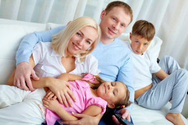 Family at leisure clipart