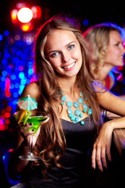 Girl in bar clipart