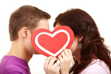 Valentines kissing clipart