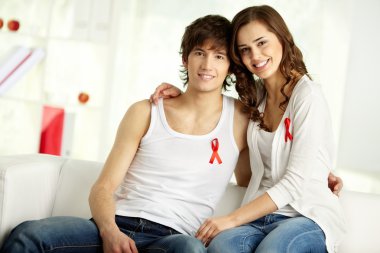 Couple against AIDS clipart
