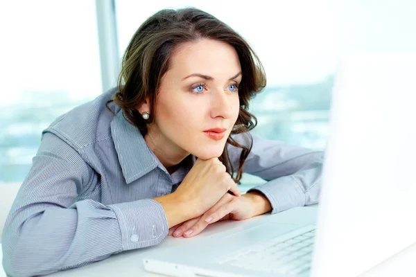 Pensive business lady — Stock Photo, Image