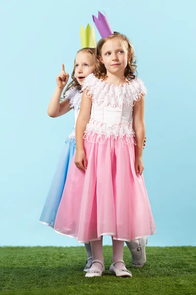 Cute princesses on promenade — Stock Photo, Image