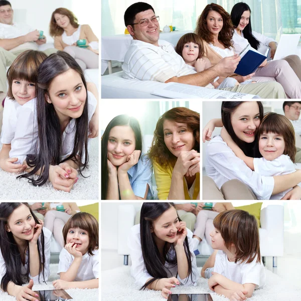 Family indoors — Stock Photo, Image