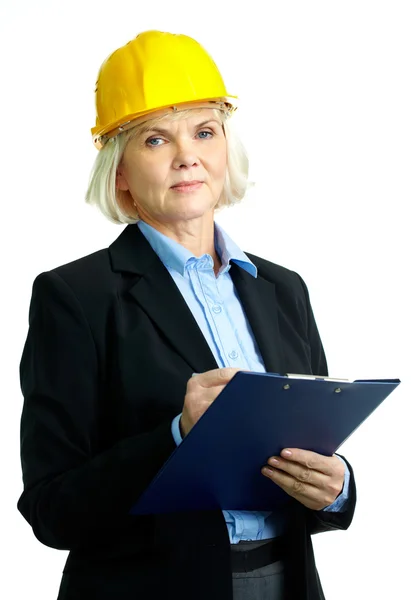 Female with clipboard — Stock Photo, Image