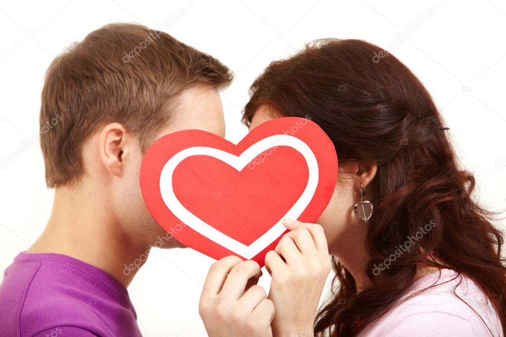 Valentines kissing