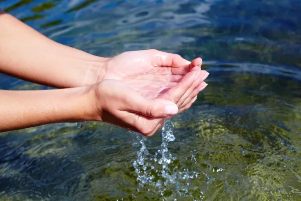 Handful of water — Stock Photo, Image