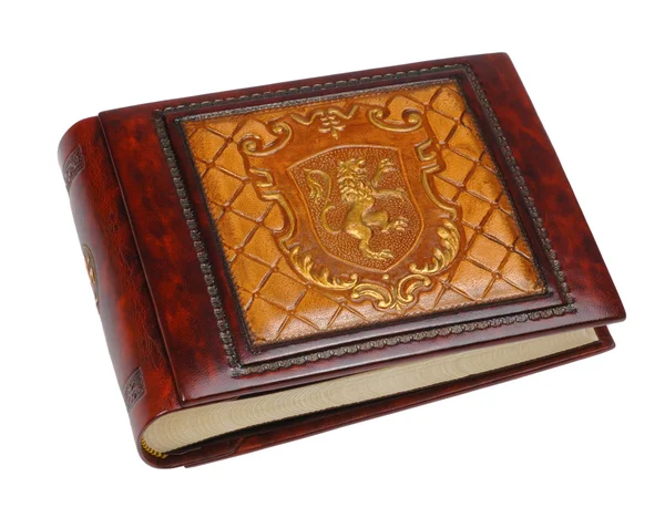 stock image Big brown vintage leather book